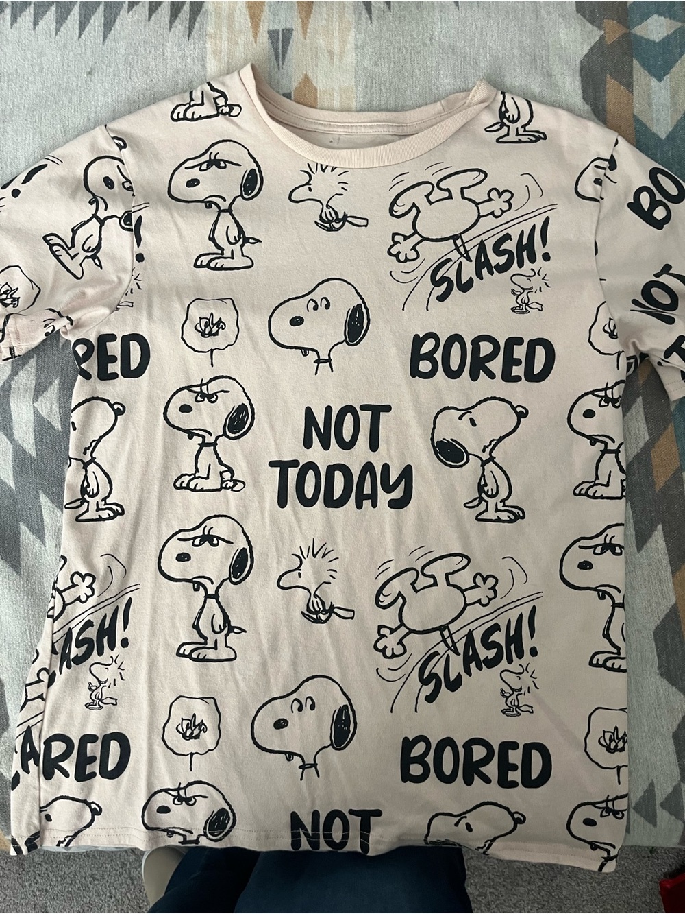 Peanuts Cream & Black 'Not Today' Snoopy Tee